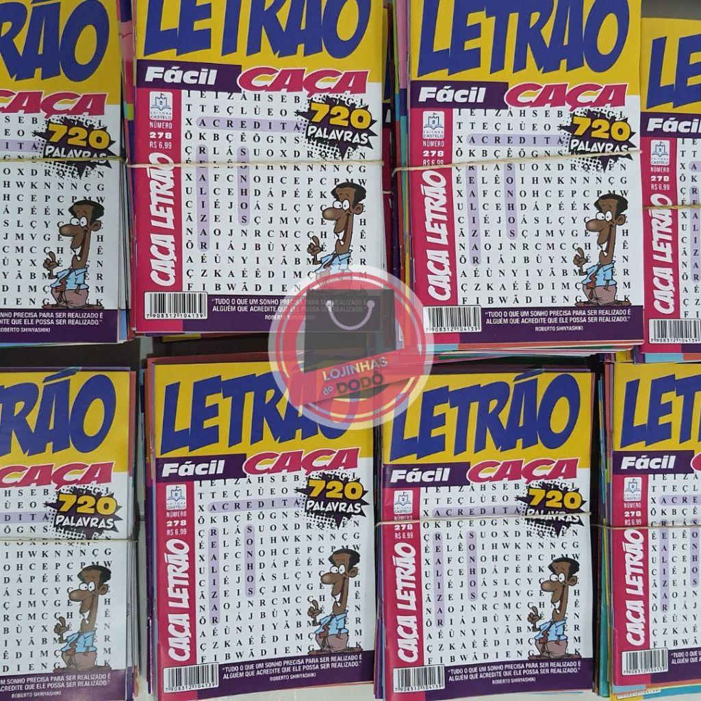 KIT 25 CAÇA PALAVRAS LETRÃO - SEM REPETIÇÃO - NÍVEIS VARIADOS
