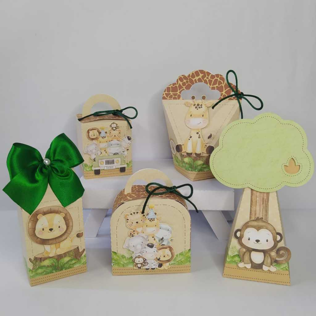 Kit Festa - Lembrancinhas Personalizada SAFARI MENINO - Aniversário - Caixinhas Personalizadas - Papelaria Personalizada