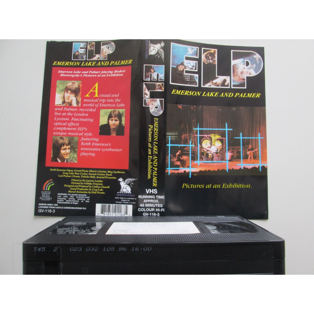 VHS / Fita VHS - ELP / EMERSON LAKE AND PALMER / IMPORTADA / Pictures At An Exhibition /  Rock / Original / Exelente / Rarissima