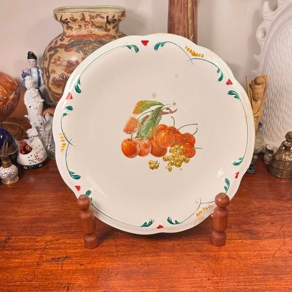 Antigo prato para bolo em porcelana Forjaz