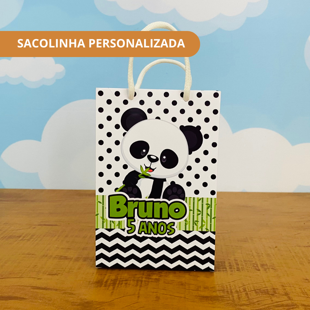 Sacolinha Personalizada PANDA - JÁ VAI MONTADA