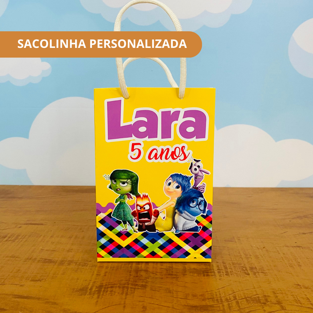 Sacolinha Personalizada DIVERTIDAMENTE - JÁ VAI MONTADA