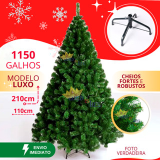 Árvore de Natal 210 cm 1150 Galhos Super Cheia Grande Luxo Decoração de Natal 2024