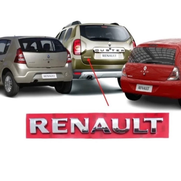 ￼emblema letreiro Renault modelo Duster Logan Clio ano 2010 a 2021 todos cromado