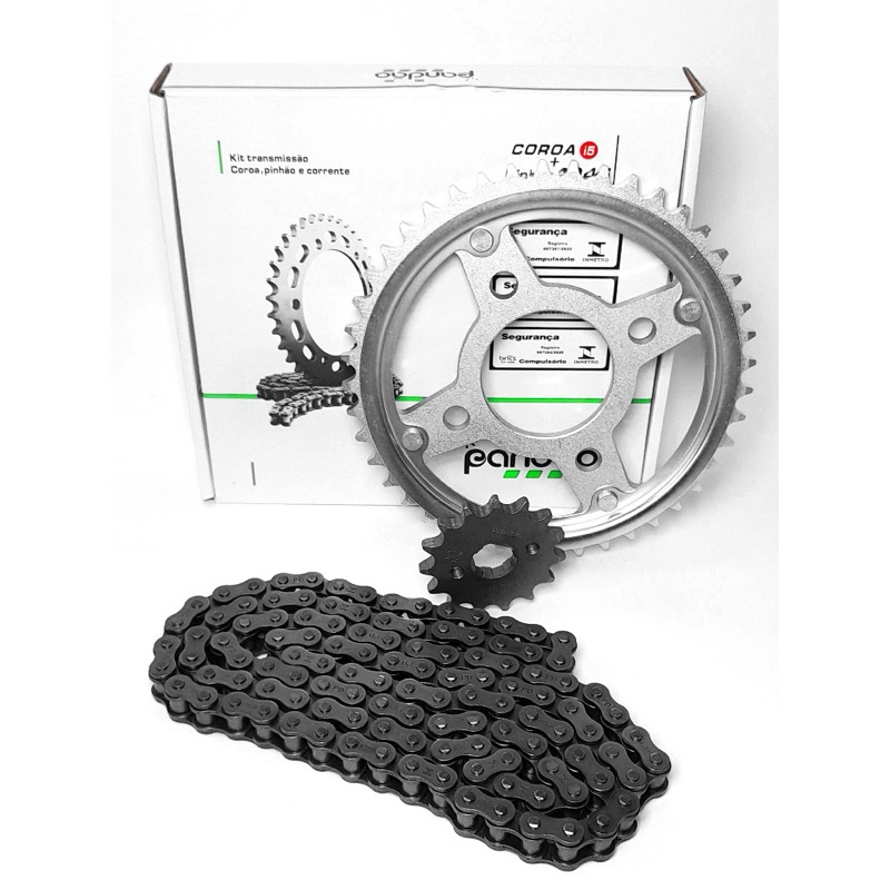Kit Relação Transmissão Tração Honda Cg 125 Titan Cargo Today 83 84 85 86 87 88 89 90 91 92 93 94 95 96 97 98 99 Sem Retentor PANDAO
