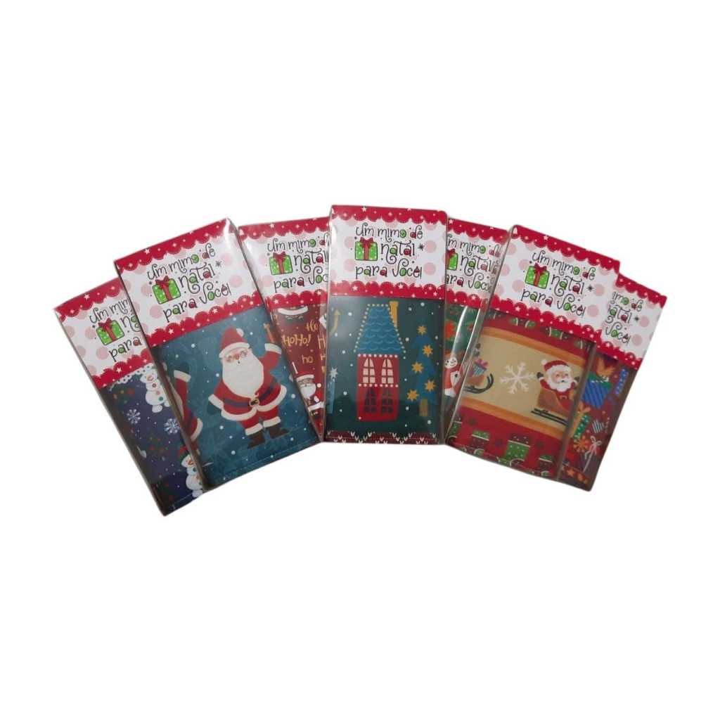 50 Lembrancinha de Natal Pano de Prato Personalizado Diversas Estampas na caixinha para p…