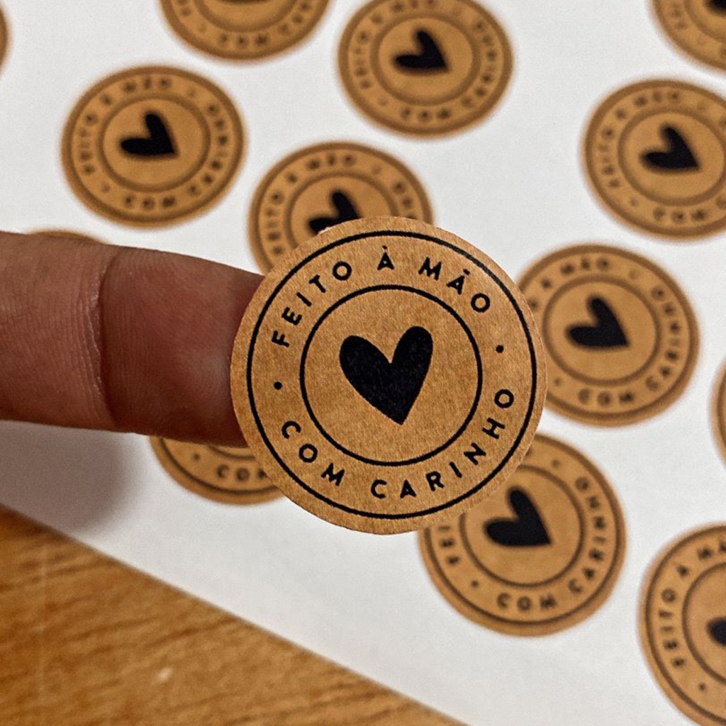 Mini Adesivo - Feito a Mão com Carinho