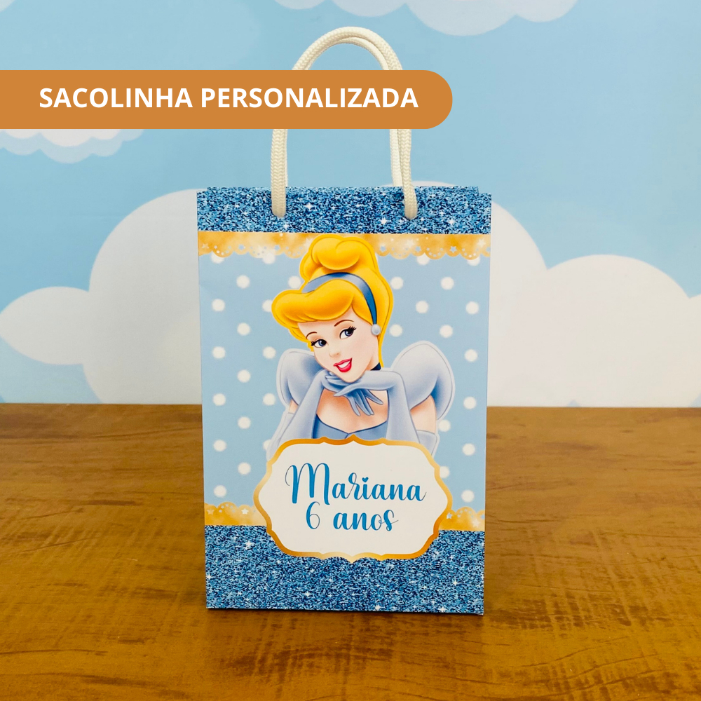 Sacolinha Personalizada CINDERELA - JÁ VAI MONTADA