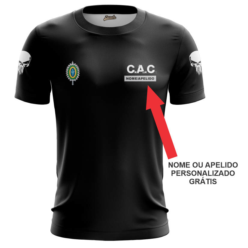 Camisa CAC ATIRADOR dryfit UV 2024 + Nome personalizado. Varias cores proteção UV (ref:01) em Oferta na Shopee