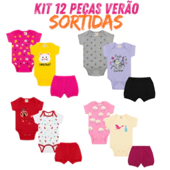 Kit body Bebê 12 peças conjunto Roupa infantil Algodão Menina e Menino
