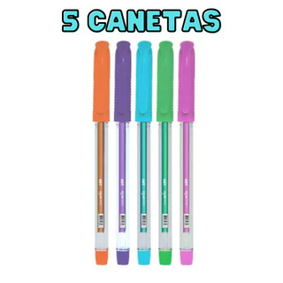 Caneta Gel Arte 5 Cores Pastel Escrita Macia - Jocar Office - Jocar Office (Grupo Leo e L…