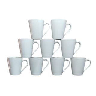 caneca xícara chá porcelana branca lisa café tulipa 290ml