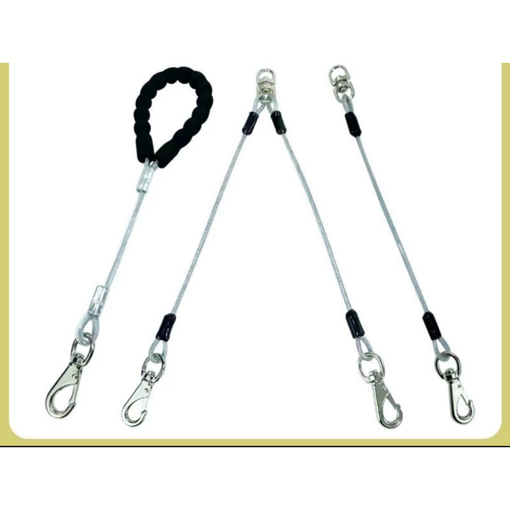 coleira guia dupla/tripla unificada Aço Fio Inner Core Pet Dog P-Rope (Dog Collar e Trela 2IN1); Cadeia P para Dog Training metade Choke
