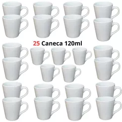 jogo caneca xícara chá café porcelana branca lisa canecas 120ml tulipa