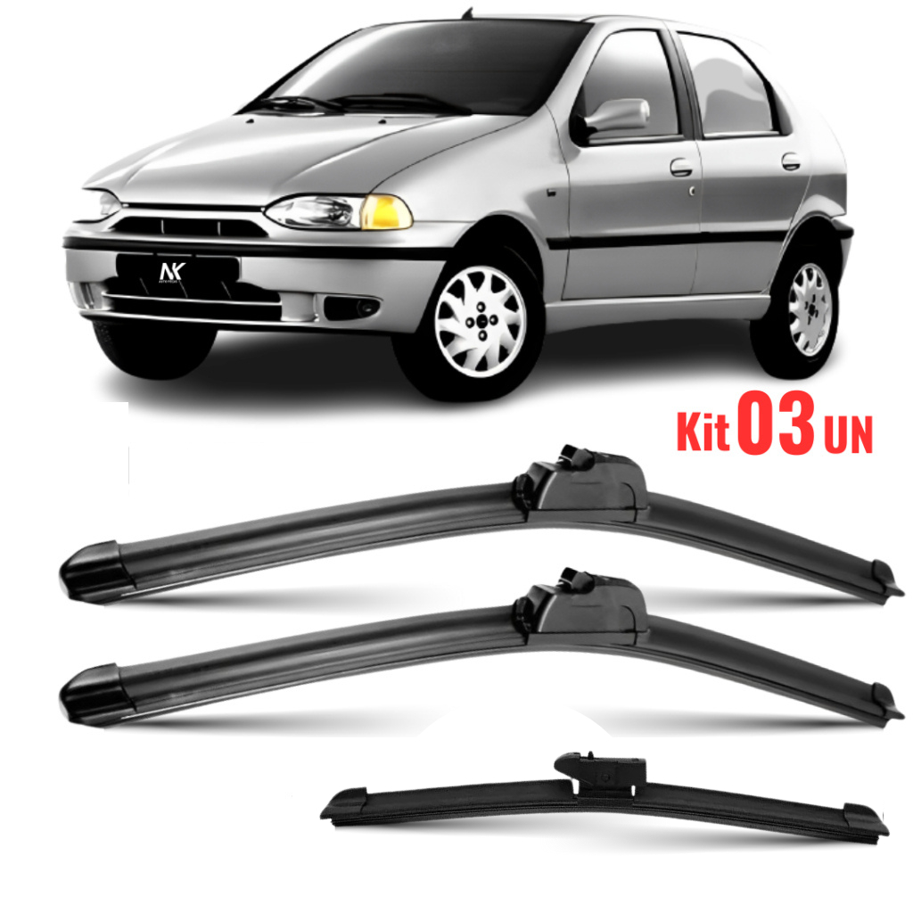Kit 3 Palheta Limpador Dianteiro + Traseiro Palio G1 96 á 2000 em Oferta na Shopee
