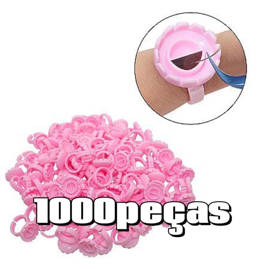 1000 Batoque anel redonda rosa para micro pigmentação extensão de cílios/tatuagem