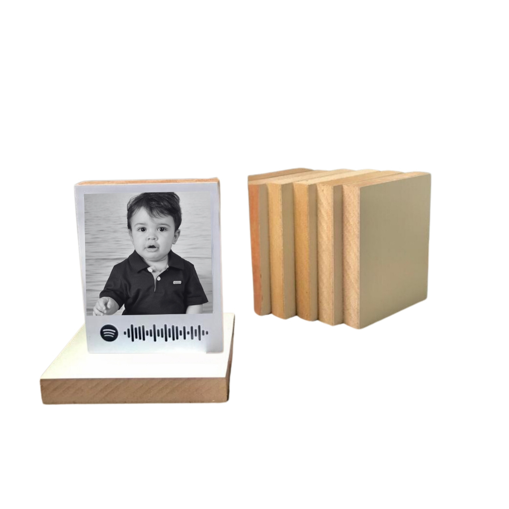 Kit 20 Bases de MDF para Fotos Polaroid de Mesa adesivas Namorados 15mm 10x8cm alta qualidade em Oferta na Shopee