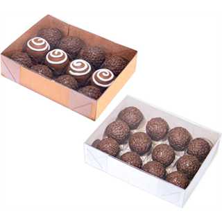 30 Caixas para 12 doces 16x12x4 cm embalagem caixinha para 12 Docinhos com Tampa Visor Transparente em Oferta na Shopee