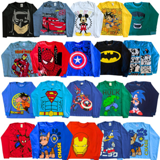 Kit 5 Camisetas Infantil Menino Manga Longa Estampada em Oferta na Shopee