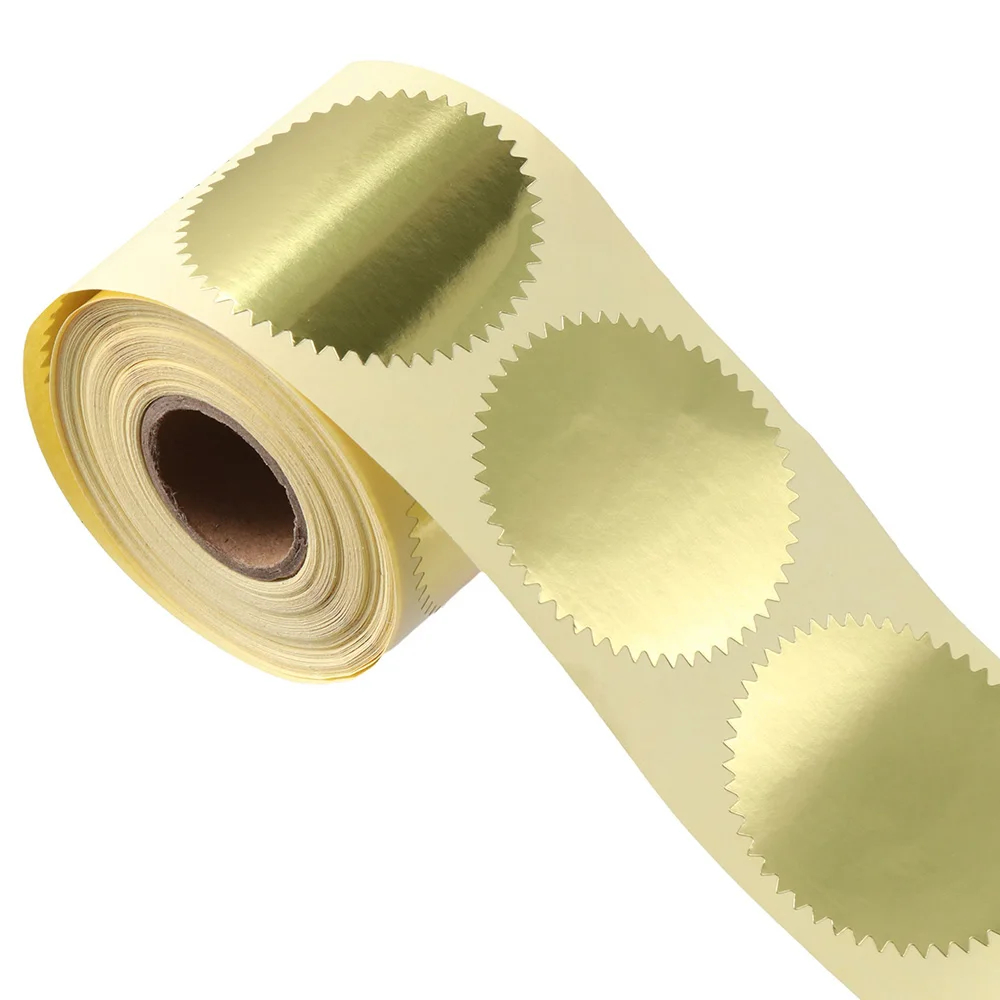 100 Etiquetas Dourada para chancela 45mm Serrilhada em Oferta na Shopee