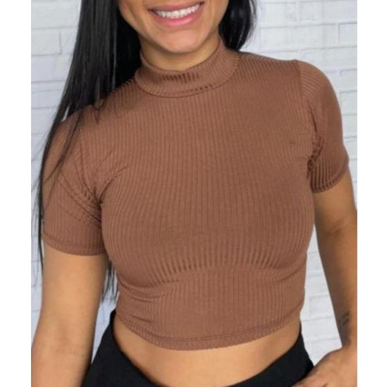 Kit 2 Cropped Manguinha Golinha Feminino Canaledo