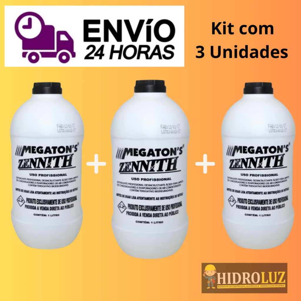 Zennith - Kit 3 unidades  - Detergente Limpeza Ar Condicionado Serpentina