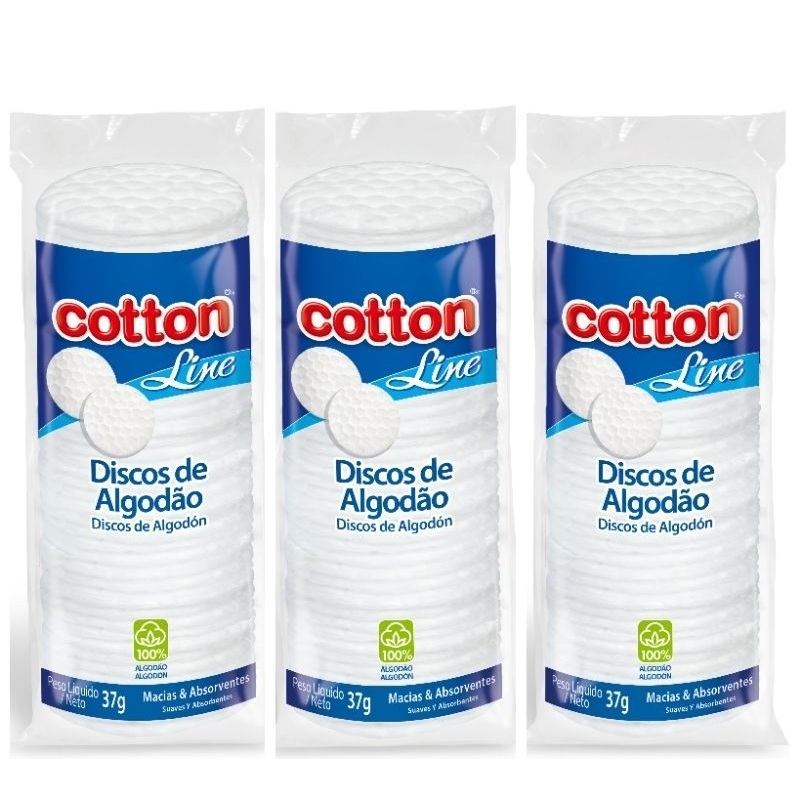 KIT 3 Algodão Hidrófilo Algodão Disco 37g Limpeza Facial Maquiagem Cotton