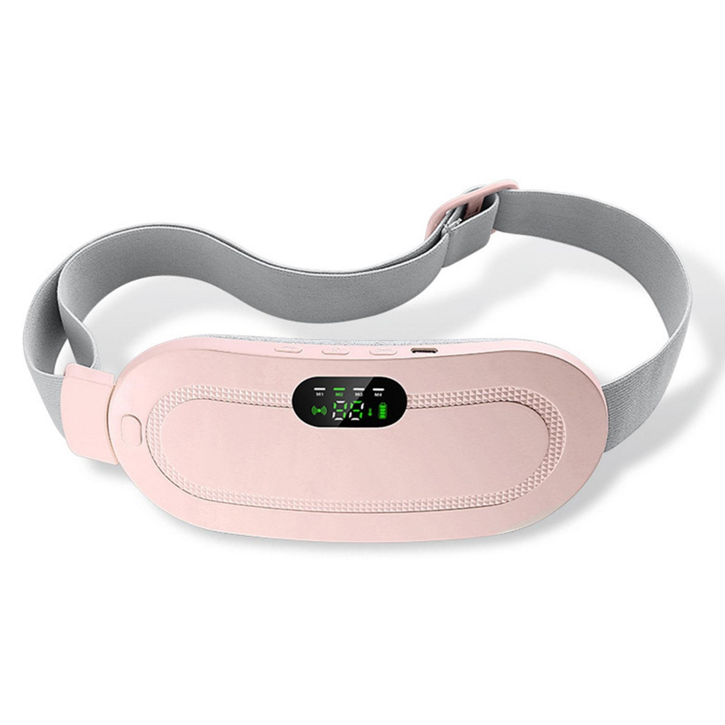 Cinta cor Rosa Térmica Massageadora para Cólica Menstrual - Almofada Recarregável USB - Tratamento p/ Dores - Compressa