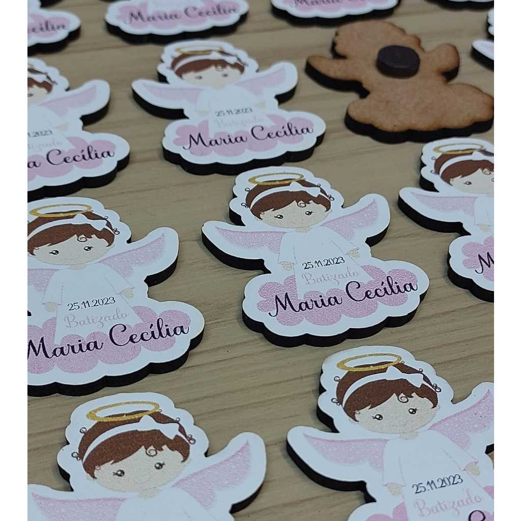 15 Lembrancinhas Imas de Geladeira BATIZADO em mdf 5cm em Oferta na Shopee
