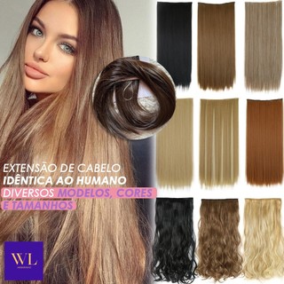 Aplique Extensão Cabelo Humano Tic Tac Sintético Liso/ Cacheado/ Crespo/ Loiro / Preto Hu…