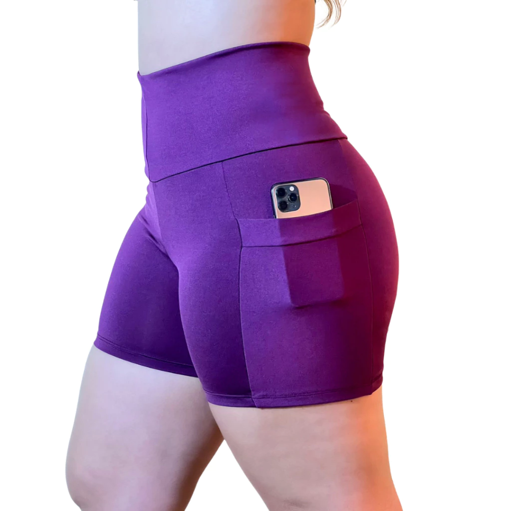 Short Ciclista Fitness com bolso porta celular Suplex Premium roupa de academia feminino — imagem 1