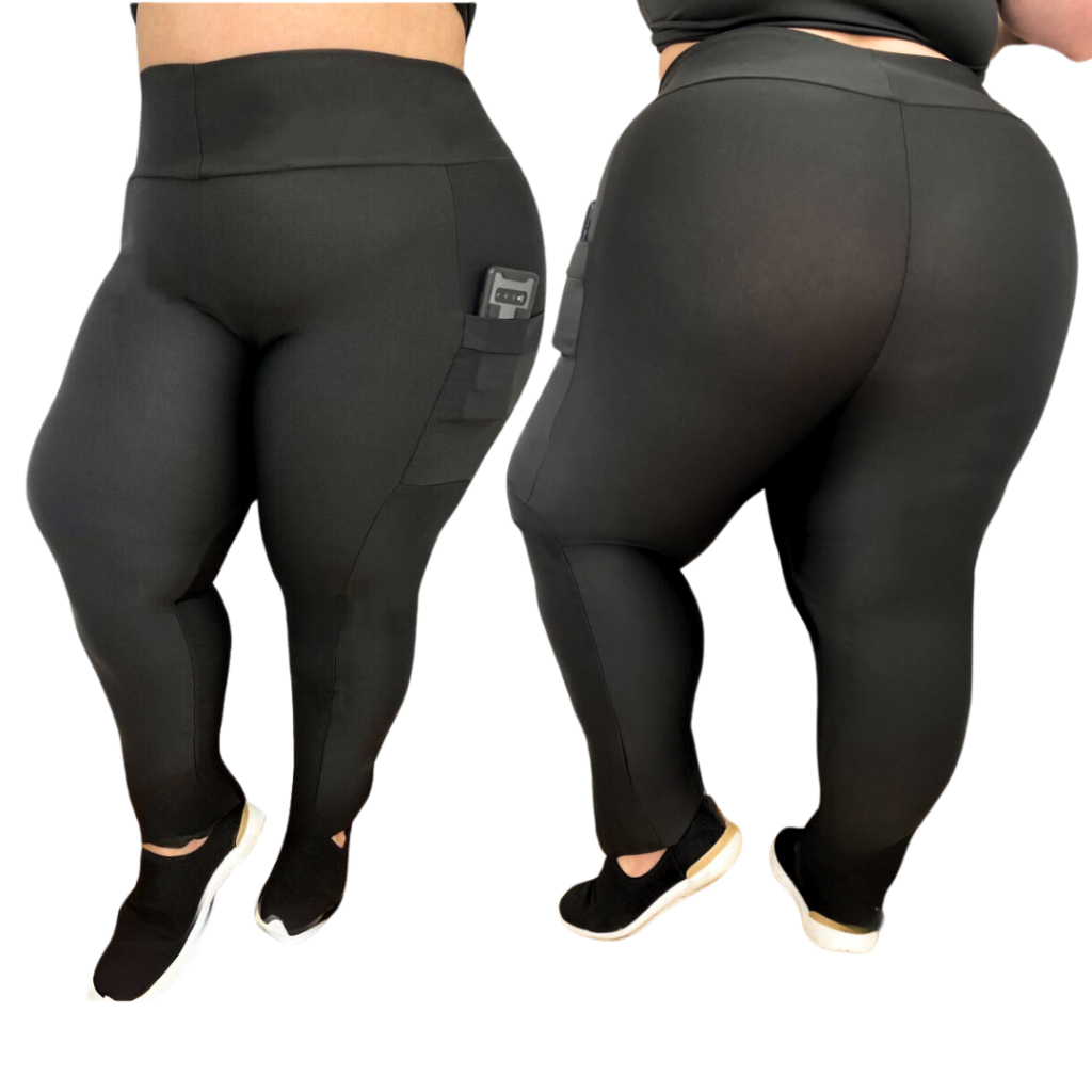 Legging com Bolso Plus Size feminino Suplex premium GG ao EXGG zero transparência modelo curve