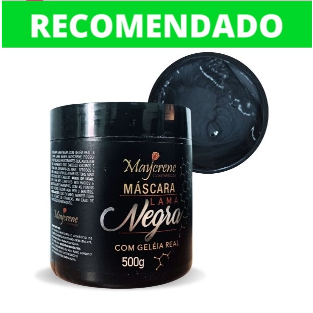 Máscara Lama Negra Com Geleia 500grs Real Matizador Ativador Tons Escuros Maycrene em Oferta na Shopee
