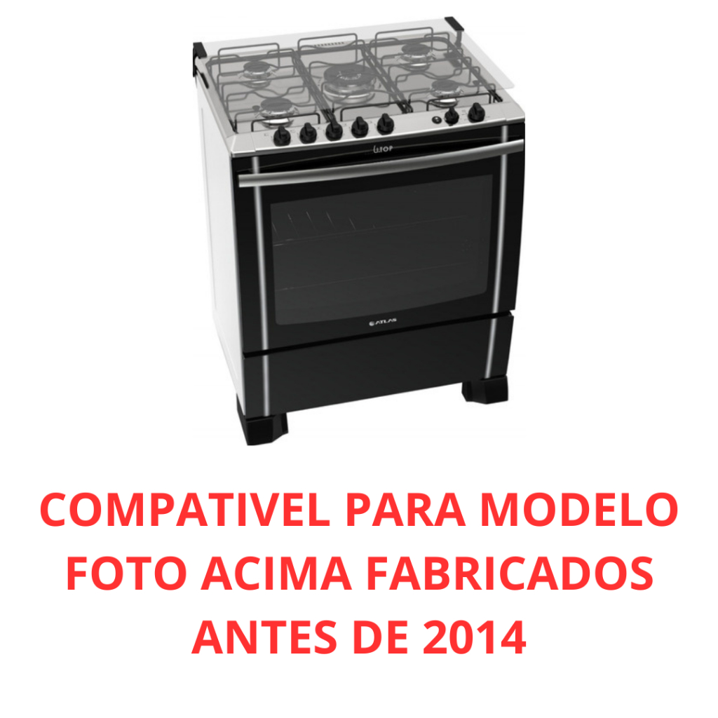 CONJUNTO 4 RAMAIS REGISTRO 1/2 PARA FOGÃO ATLAS U.TOP MESA INOX FABRICADO ATÉ 2014 100% ORIGINAL