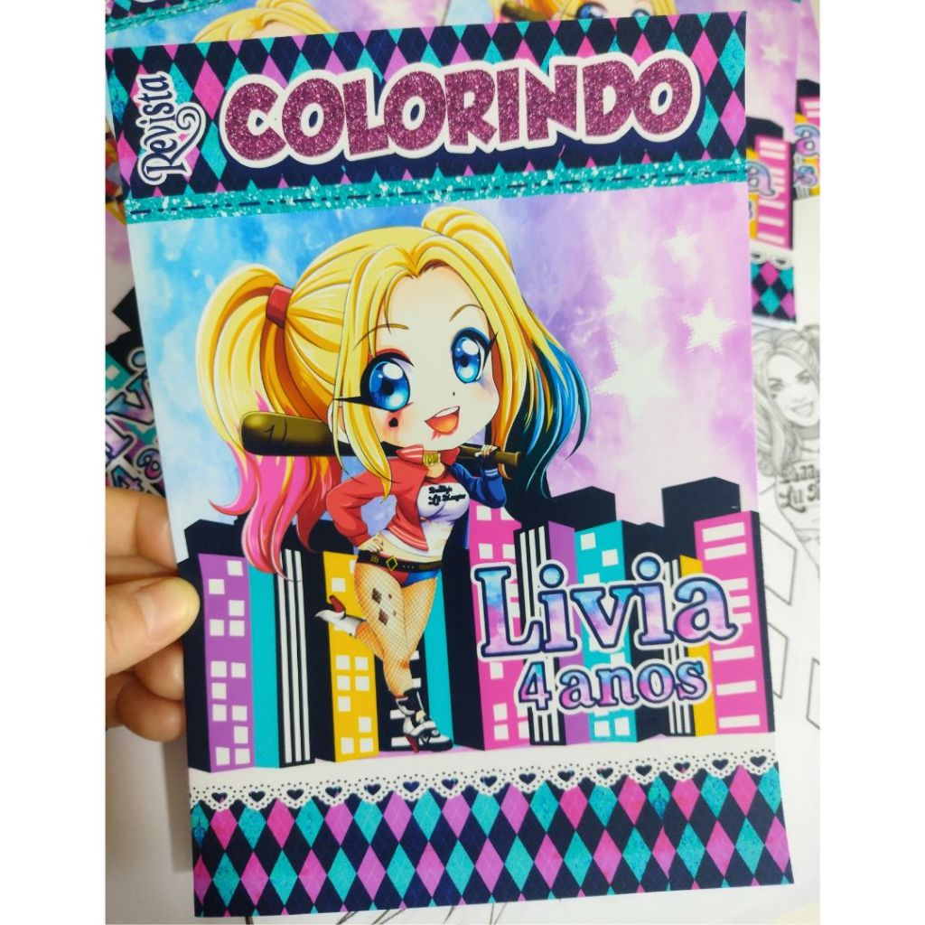 Revistinha de Colorir Alerquina - 14x21cm (Livrinhos de Colorir para Aniversário Personalizado -  lembrancinha infantil)