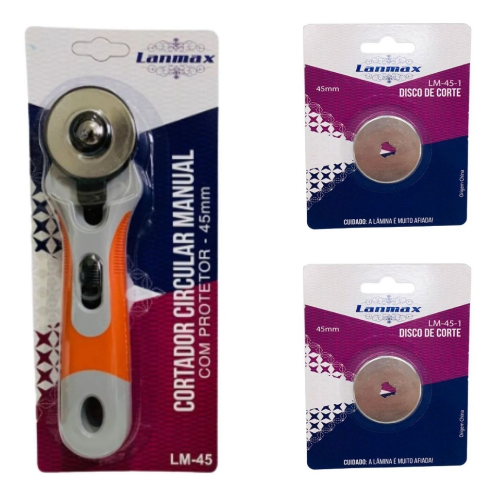 Kit Cortador Circular Manual + 2 Lâminas de Corte de 45mm - Lanmax