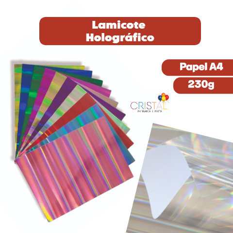 Papel Lamicote Holográfico 230g Kit com 20,40,60,80 Folhas em Oferta na Shopee