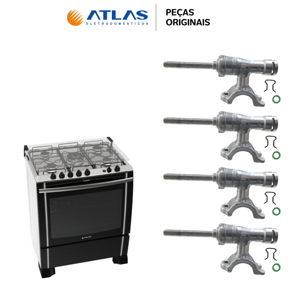 KIT 4 RAMAIS REGISTRO ENCAIXE 1/2 OU 13MM FOGÃO ATLAS U.TOP 0141001/141001 FABRICADOS ANTES DE 2014 em Oferta na Shopee