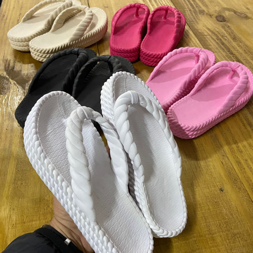 Chinelo Plataforma Nuvem Sandália Feminino 3 Tranças Casual Confortavel Moda Praia Piscina Dia a Dia