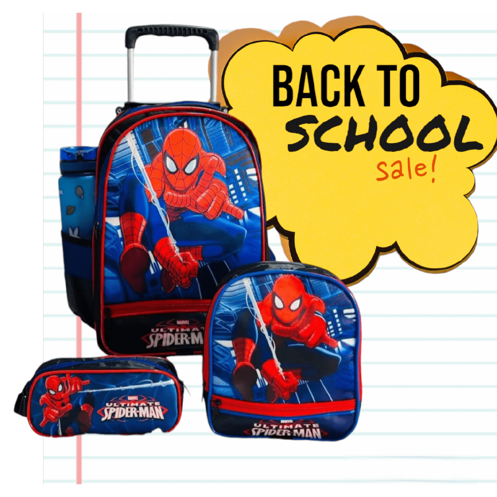 Kit Escolar Infantil Grande Com Rodinha Homem Aranha