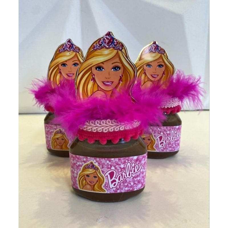 kit Rótulo de Nutella140g + Aplique 3D Tampa, Barbie, branca de neve,mulher maravilha, jardim encatado, hulk, ursinho c.