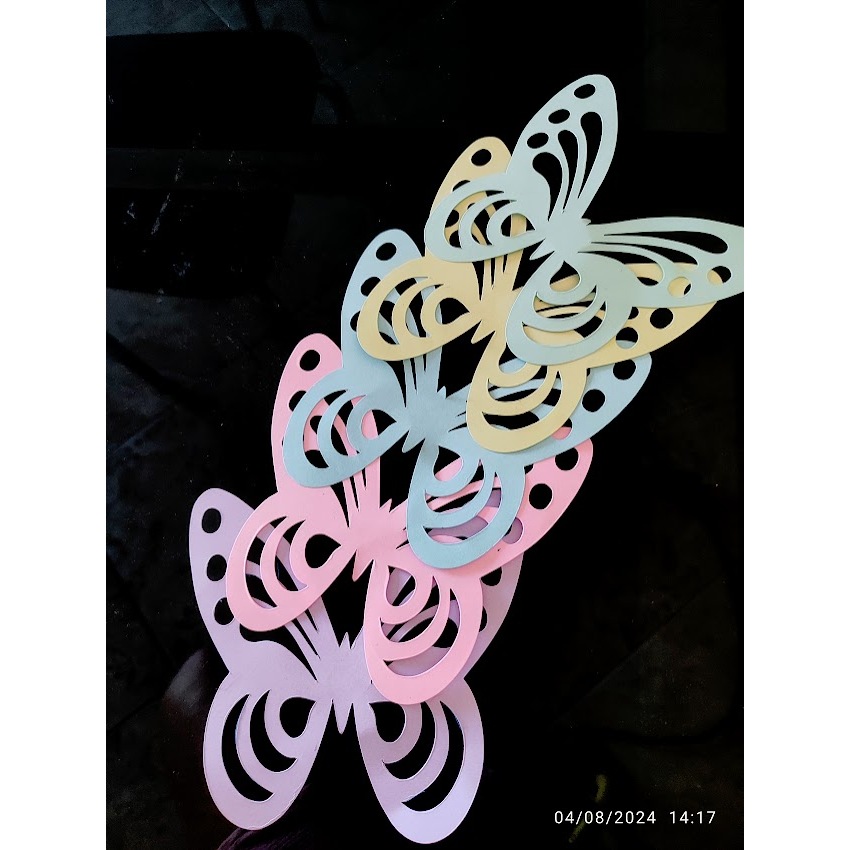 16 Borboletas 15 cm Candy colors Grande de Arco de bola  decoração de festa Borboletas - Borboleta Candy colors