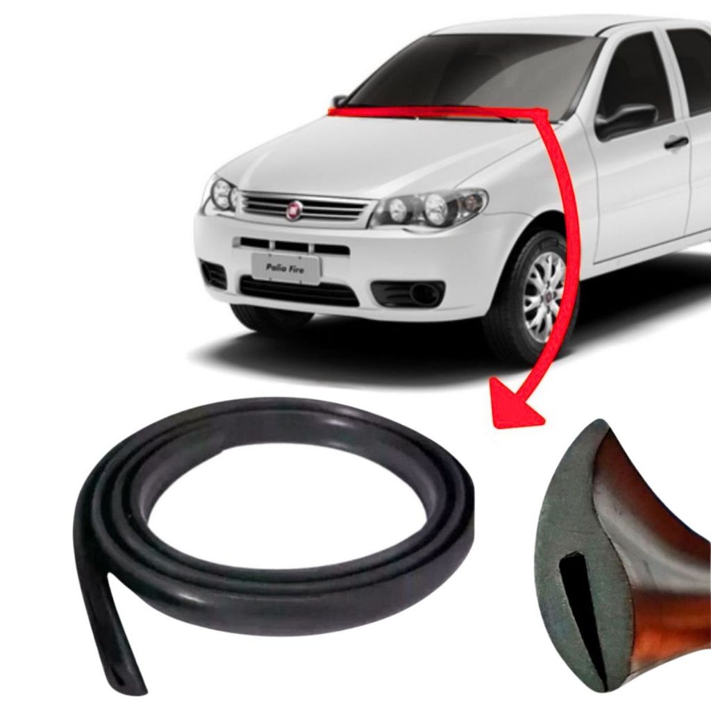 Borracha Friso Acabamento da Grade Churrasqueira Parabrisa Fiat Palio