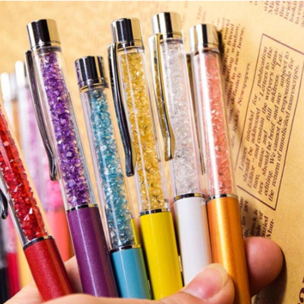 Caneta de Metal com Glitter Caneta de Metal com Brilho Caneta com Diamantes Papelaria Fofa Papelaria Kawaii