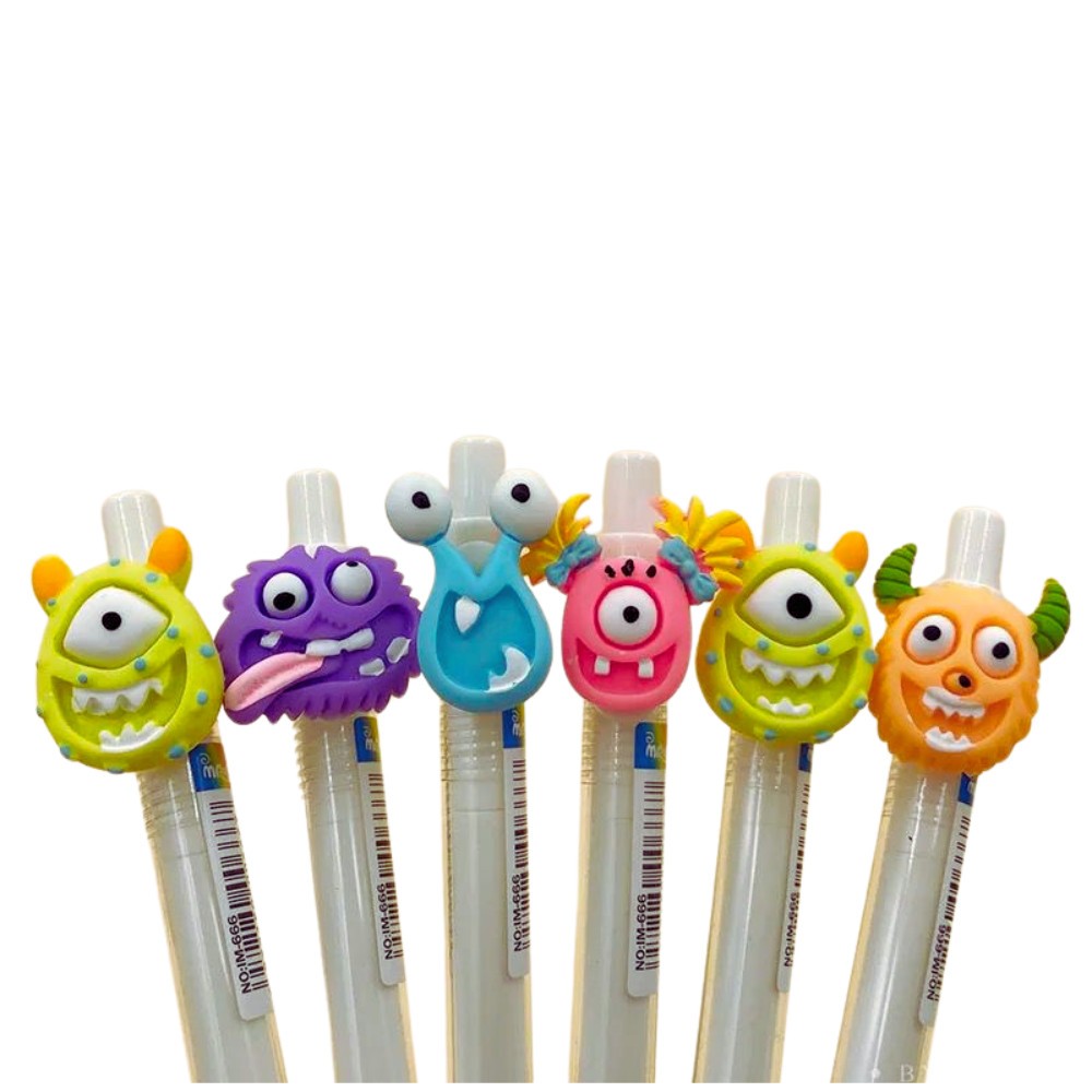 CANETA CARTOON MONSTRINHOS DIVERTIDOS - PAPELARIA KAWAII PAPELARIA FOFA