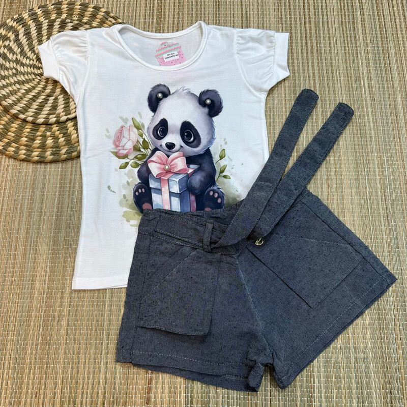CONJUNTO MENINAS INFANTIL VERÃO LANÇAMENTO LELELI REF 125
