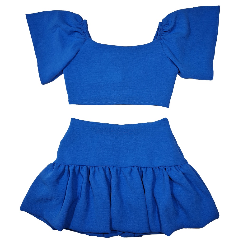 Conjunto Cropped Saia Balonê Infantil Juvenil