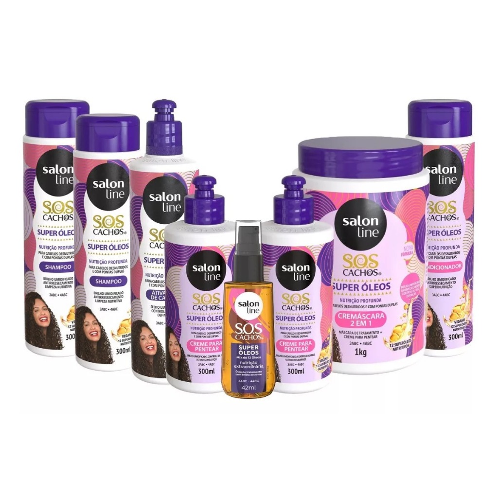 Salon Line Kit Sos Cachos Super Oleos Nutritivo Completo Com 8 Unidades em Oferta na Shopee