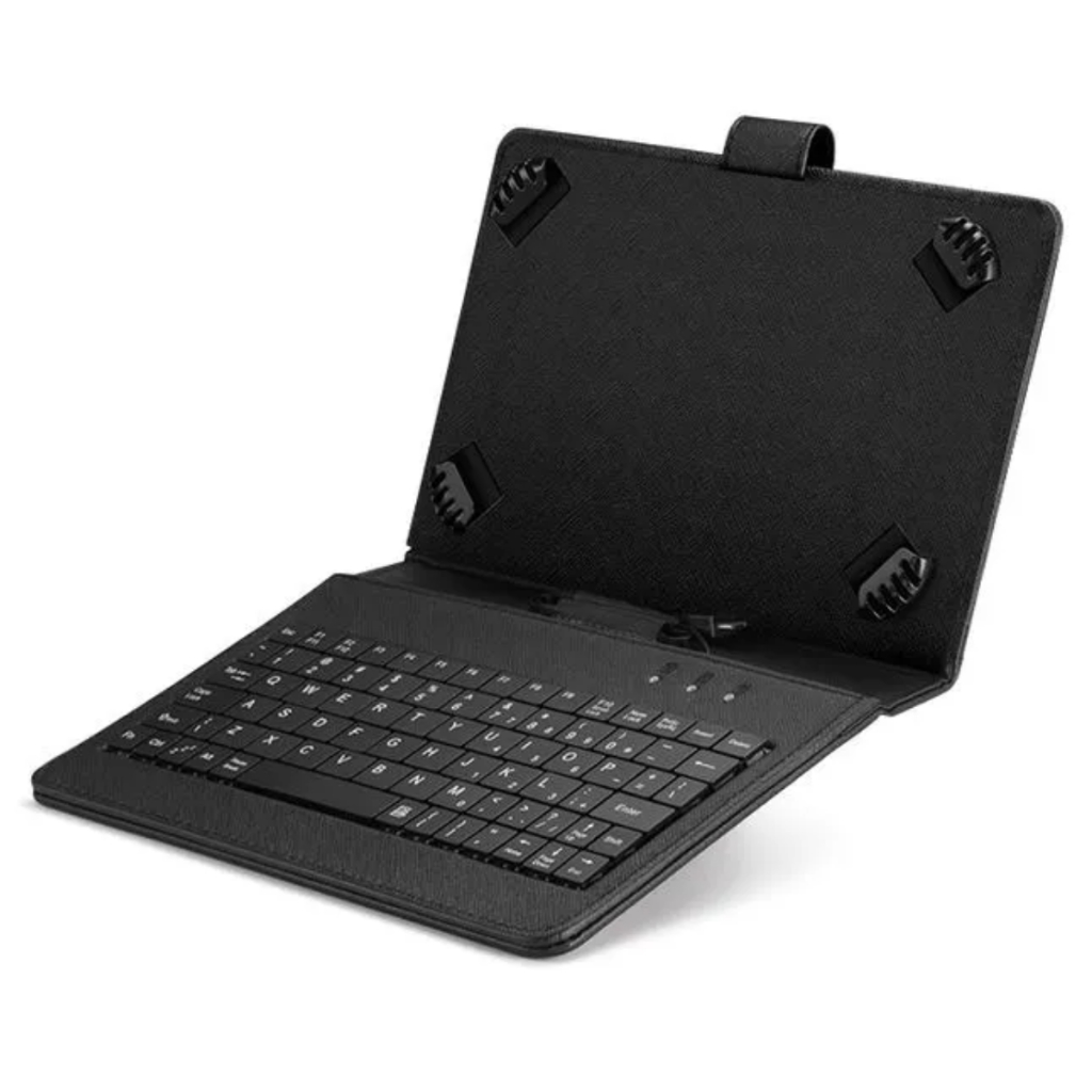 Capa com Teclado para Tablet USB Tipo C Qwerty Tablet 10 a 11 Polegadas Preto Portátil