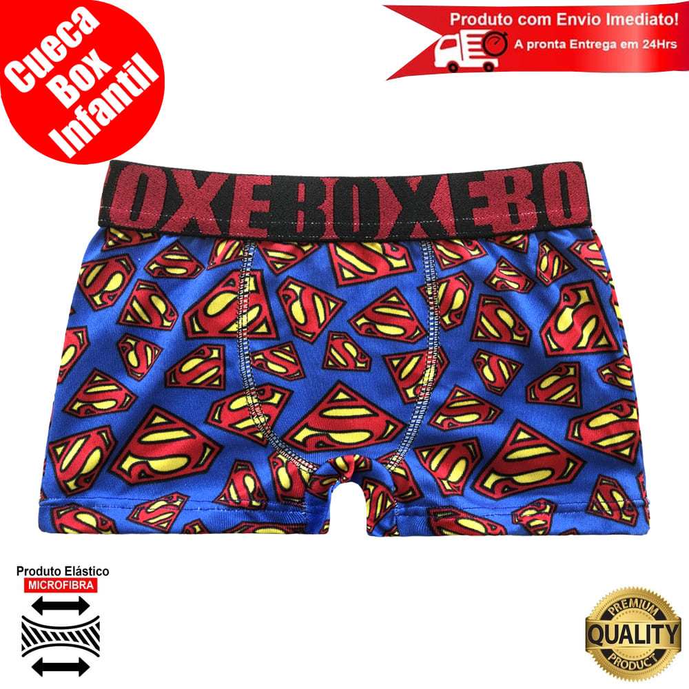 Cueca Infantil Box Boxer Estampada Microfibra Levinha